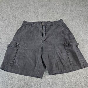 Banana Jack Mens Cargo Shorts Black Ramie Cotton Blend Size 34 Utility Outdoor